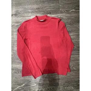 Pendleton Red‎ Mock Turtleneck Silk Blend Long Sleeve Shirt Womens Sz S Petite